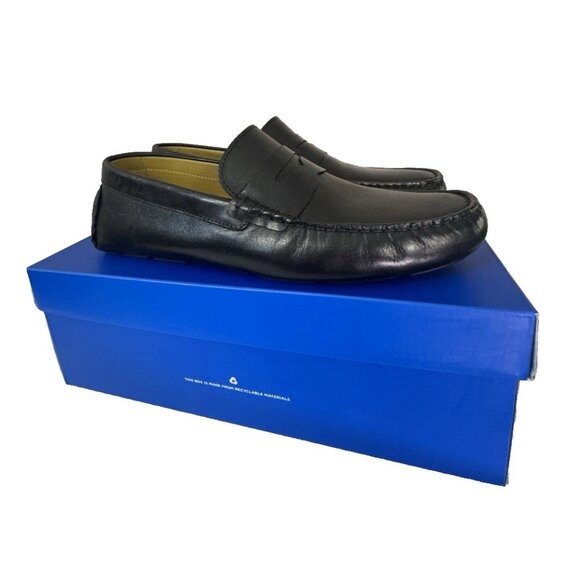 Vince Camuto Men 9.5 Black Leather VY- Esmail Driving Loafer Slip On Streetwear - Picture 1 of 15